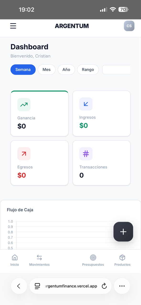 Dashboard de Argentum